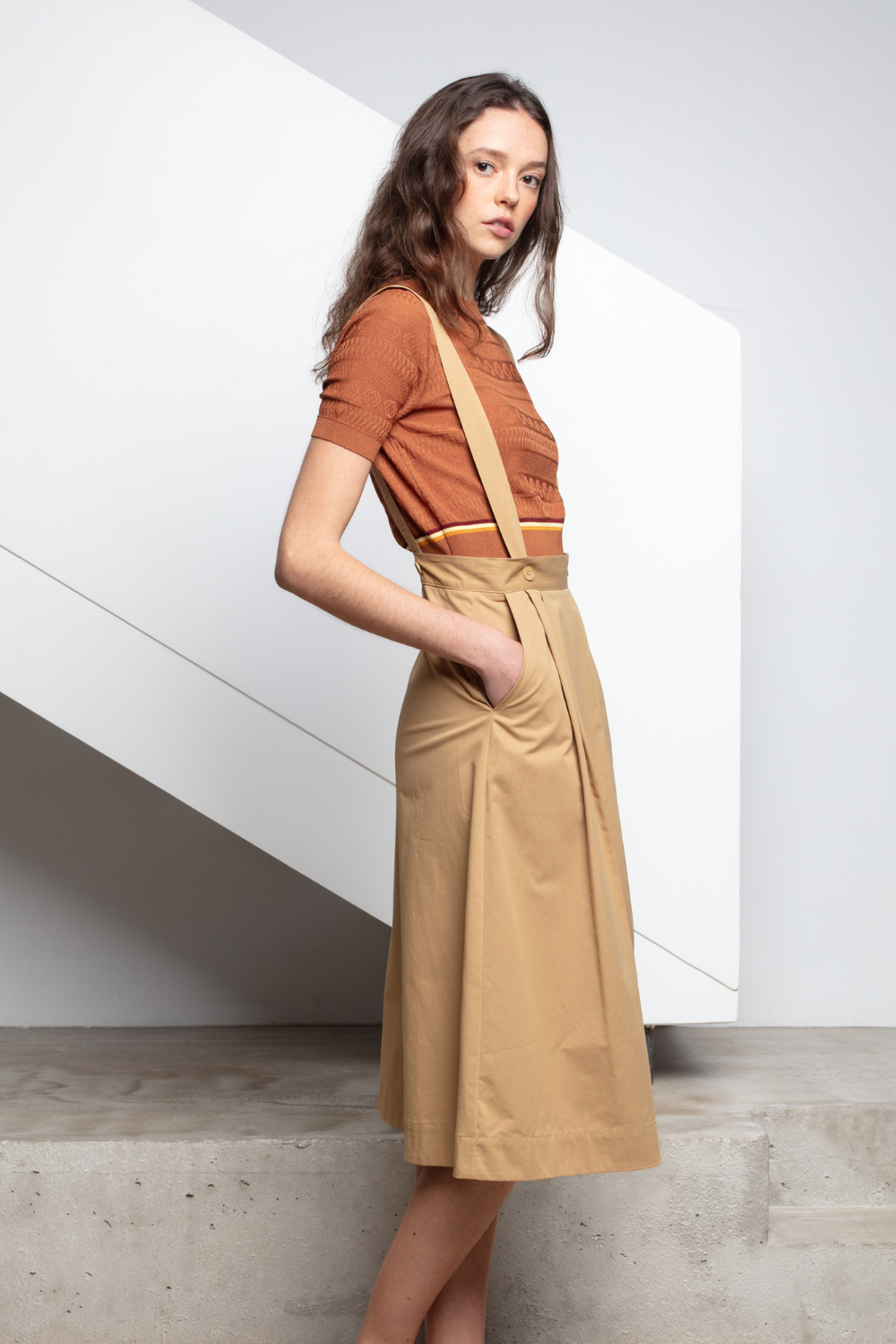 JELIME - STRAPLESS SKIRT - 42, BEIGE