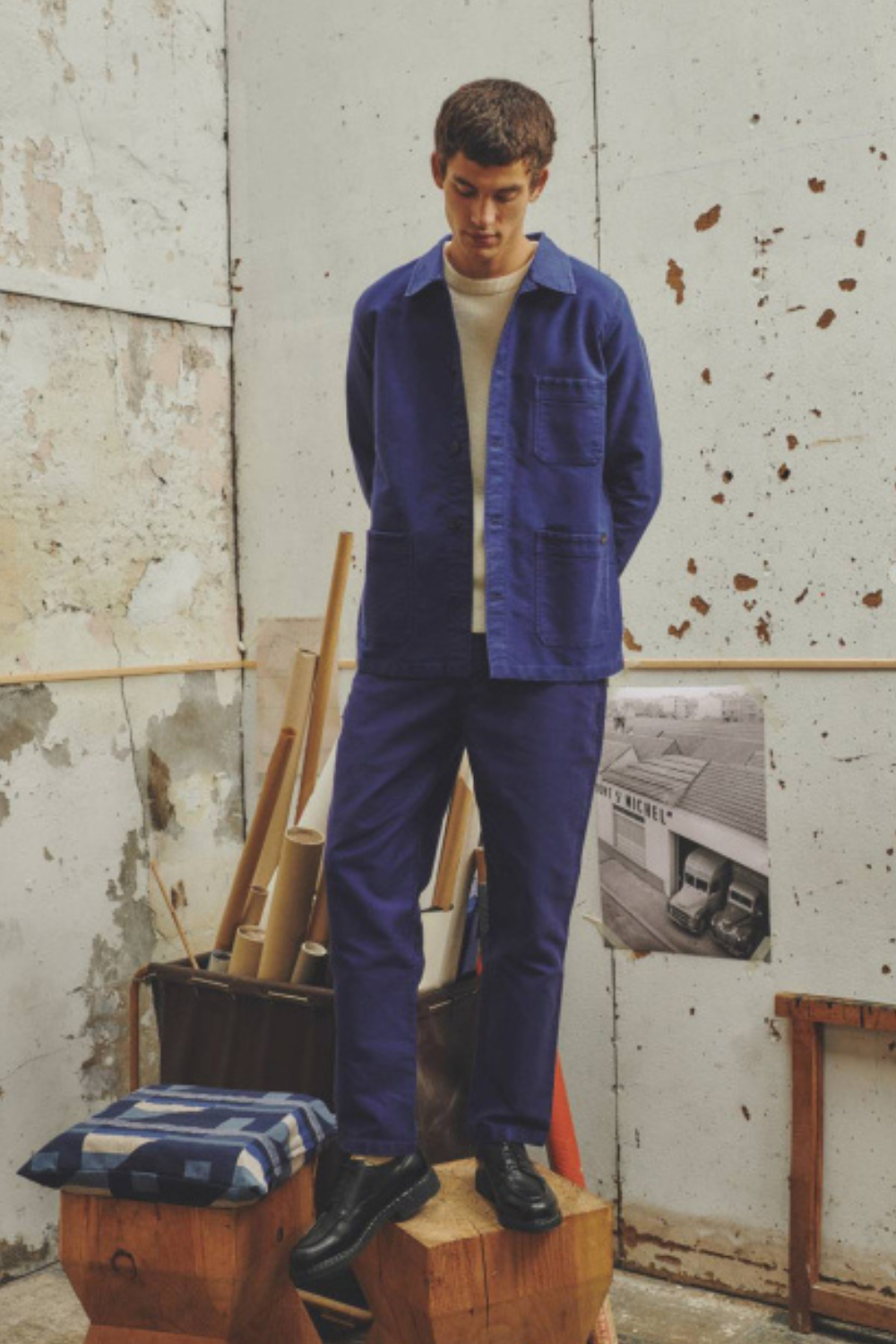 Véritable Pantalon de travail - M, BLEU