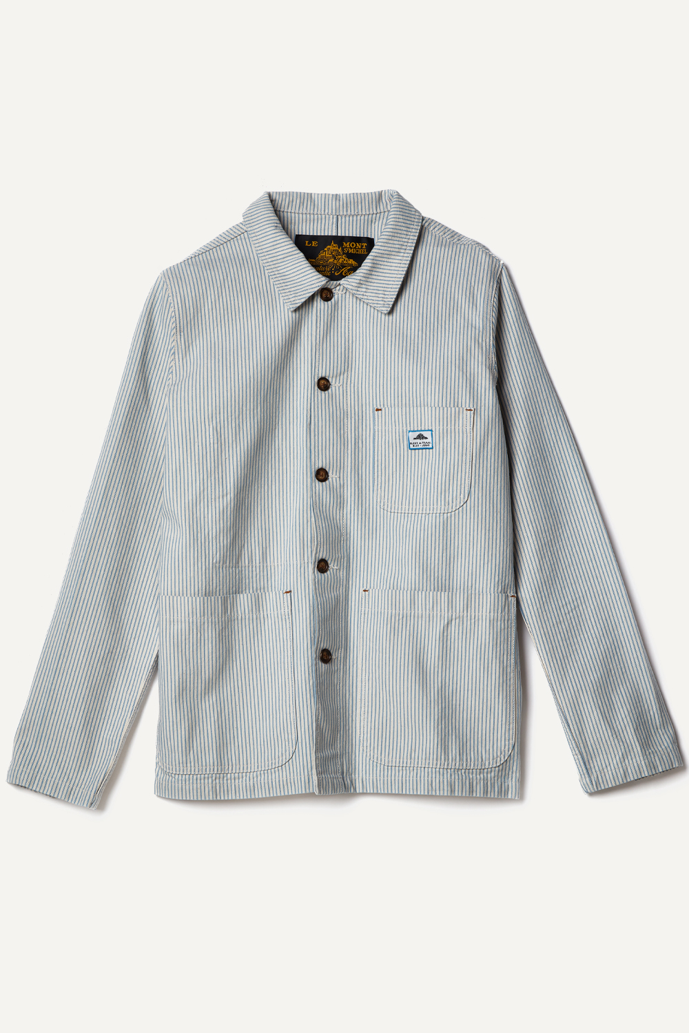 Vame - Veste de travail à rayures - 40, BLEU