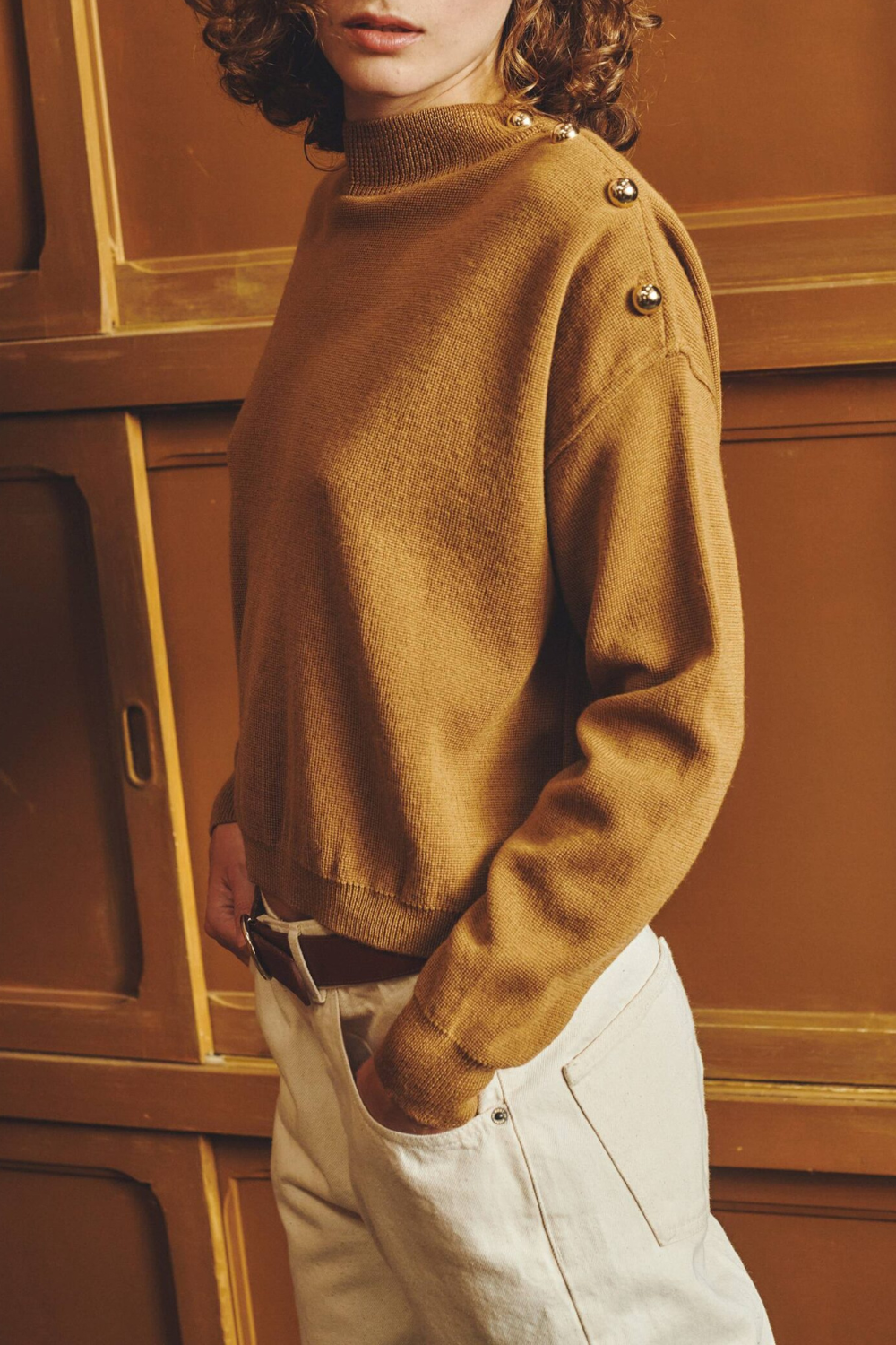 SARIANA - MILANO KNIT SWEATER - XS, CAMEL