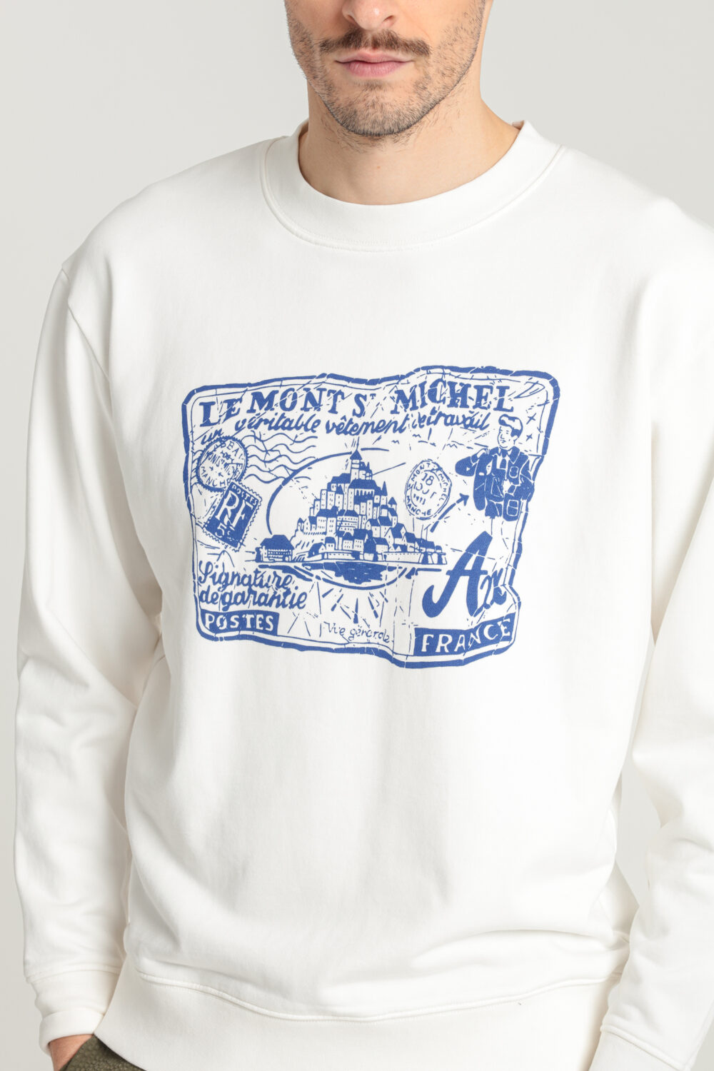TOLD - POSTCARD-PRINTED SWEATSHIRT - M, WHITE