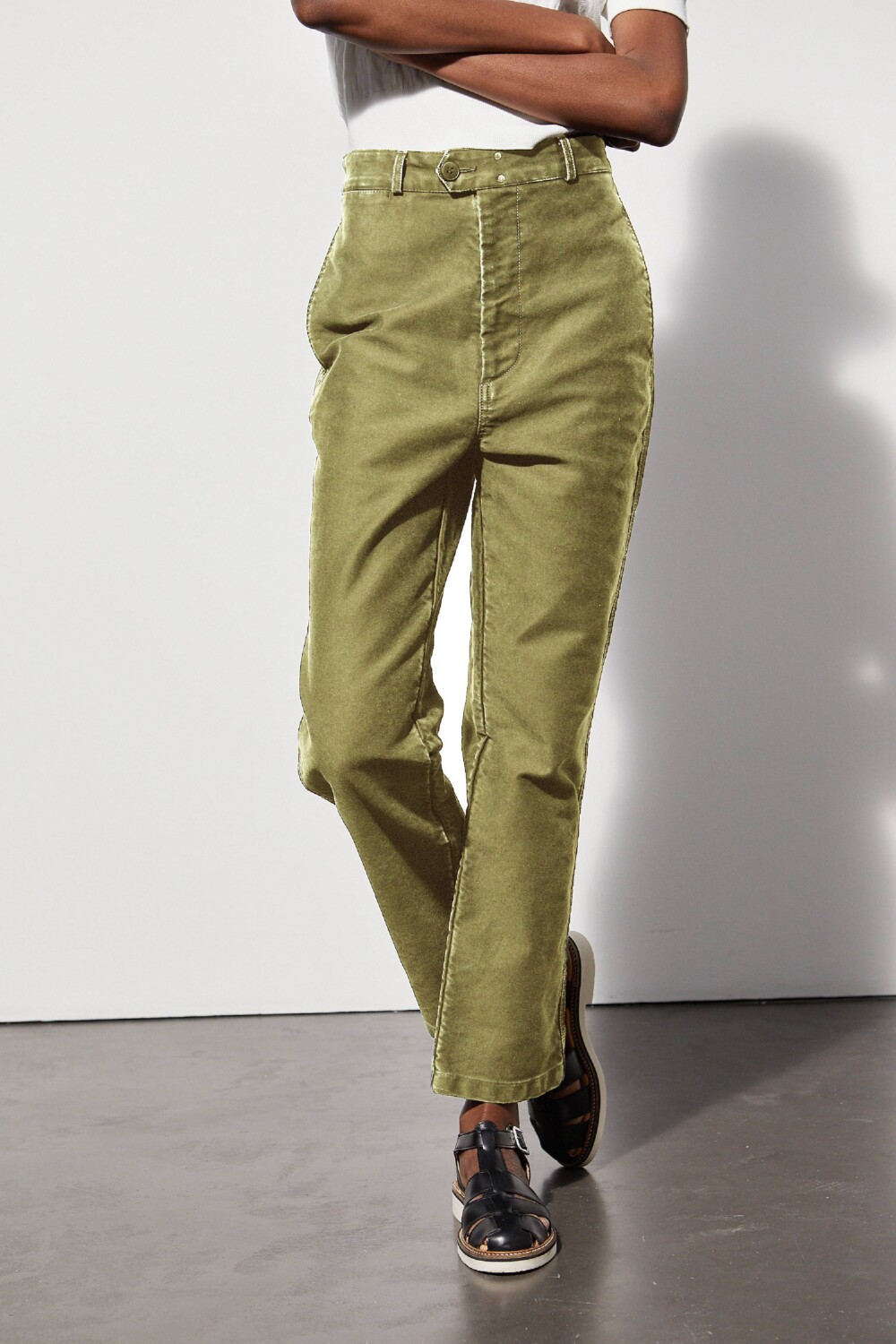 Philae - Vintage washed work pants - 42, KAKI