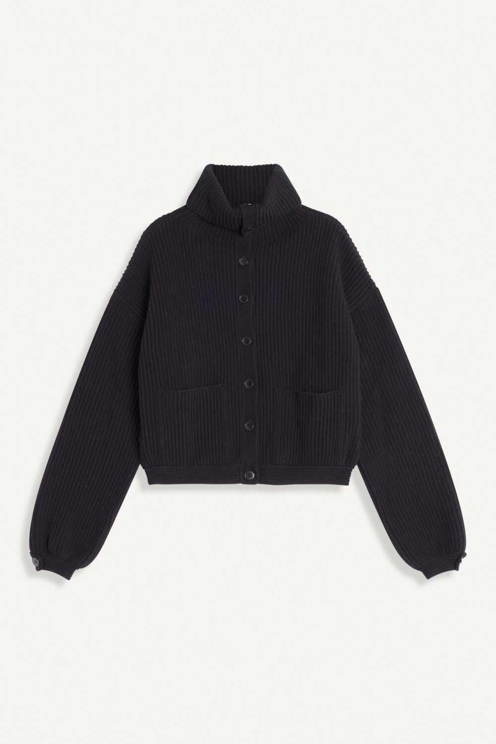 GINA - WOOL CARDIGAN - S, BLACK