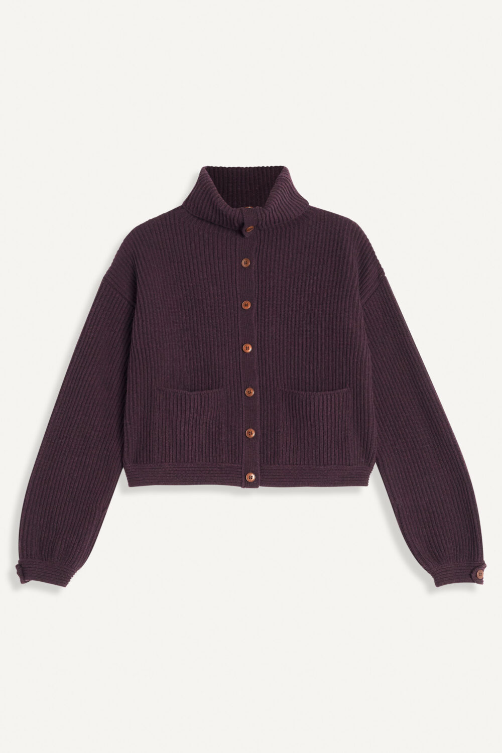 GINA - WOOL CARDIGAN - M, PURPLE