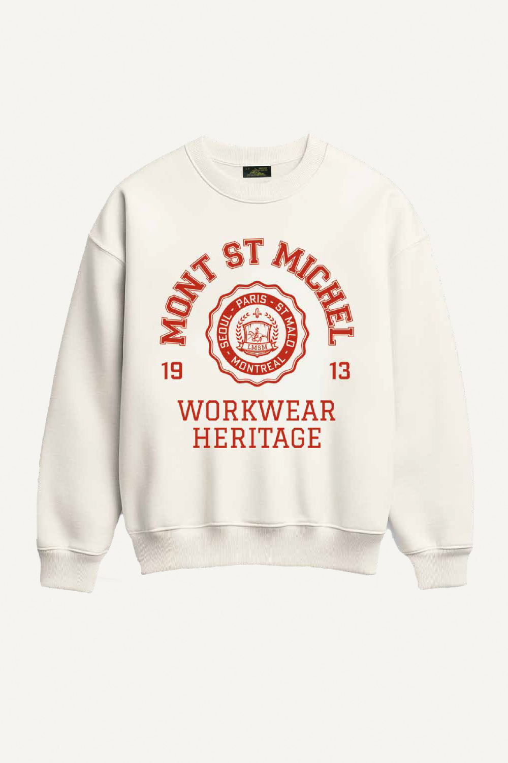 TAUGU - UNIVERSITY SWEATSHIRT - S, OFFWHITE