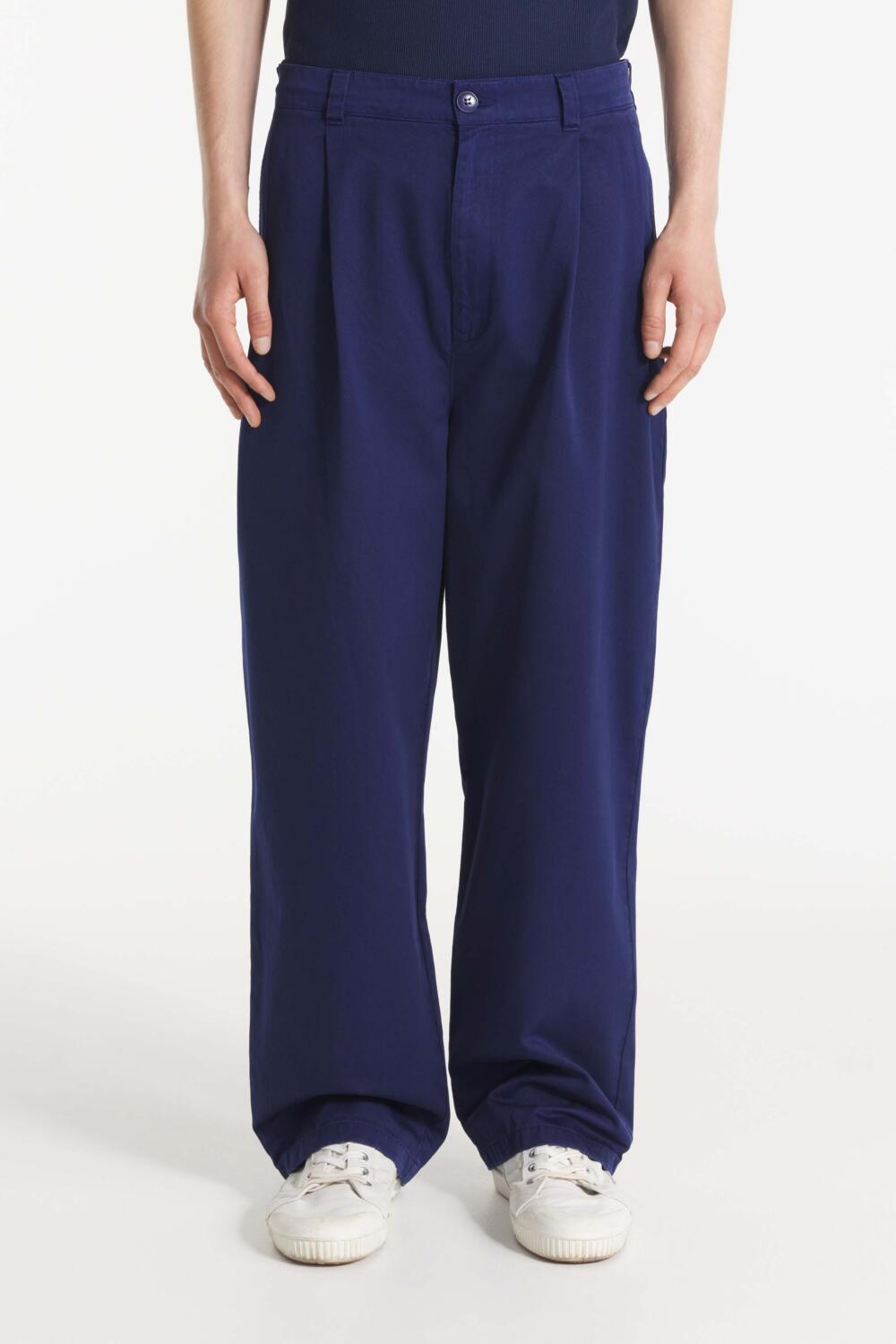 Pitt - Pantalon large en gabardine - S, BLEU