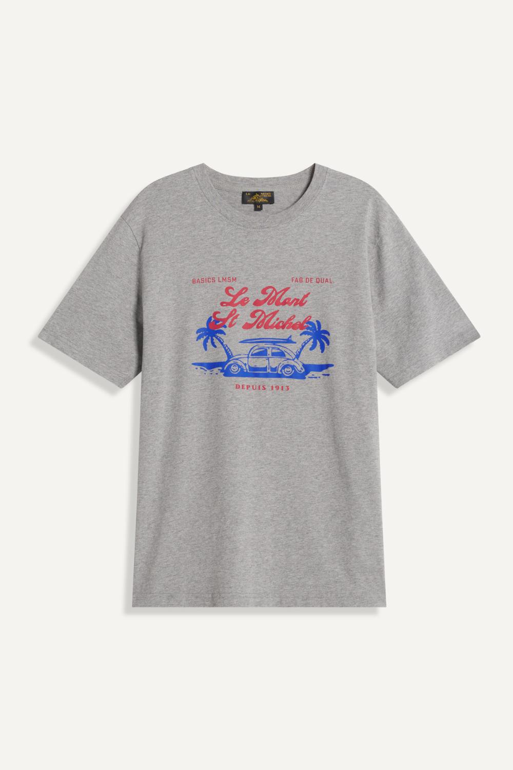 TRANOR - PRINTED T-SHIRT - XS, grey melange