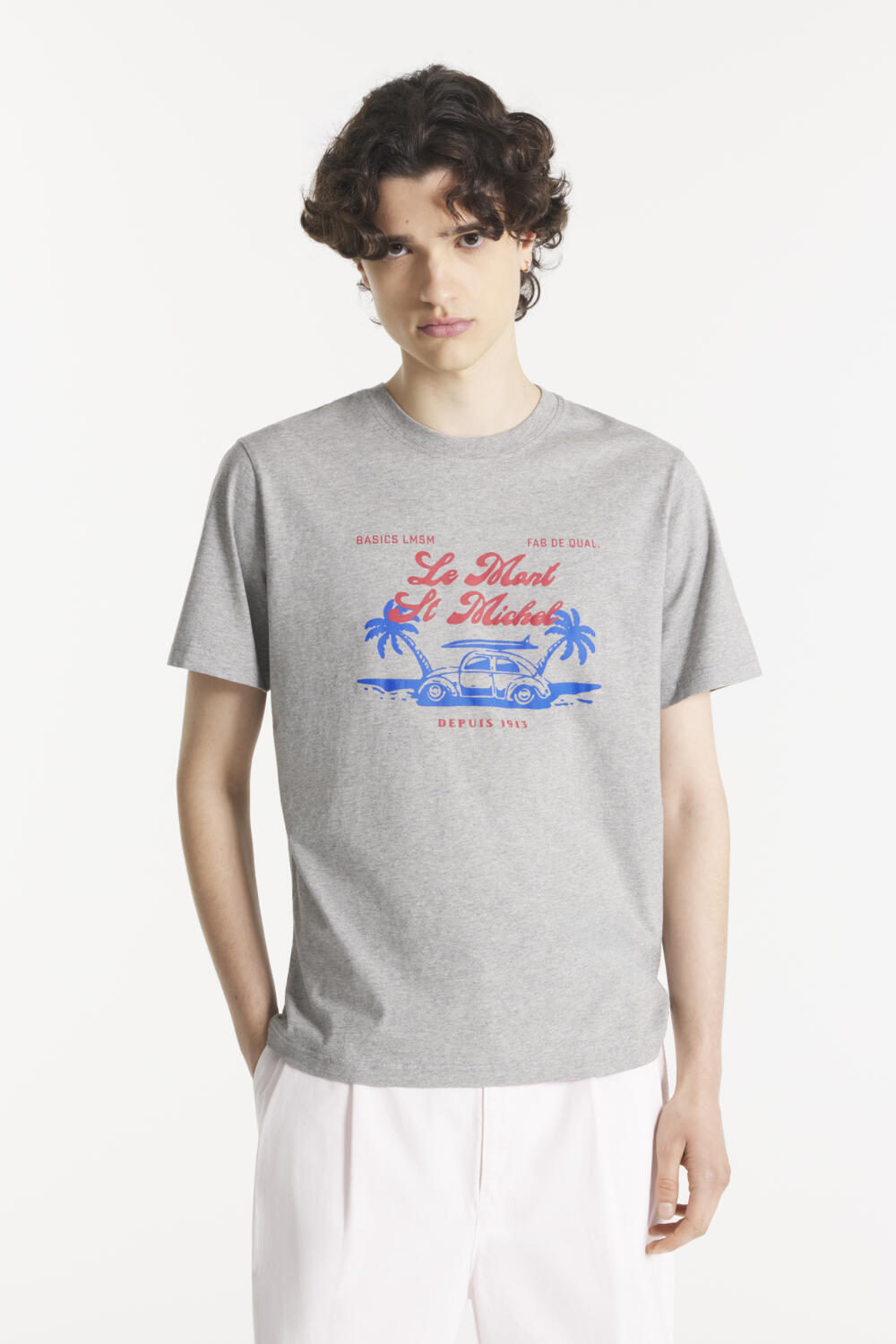TRANOR - PRINTED T-SHIRT - S, grey melange