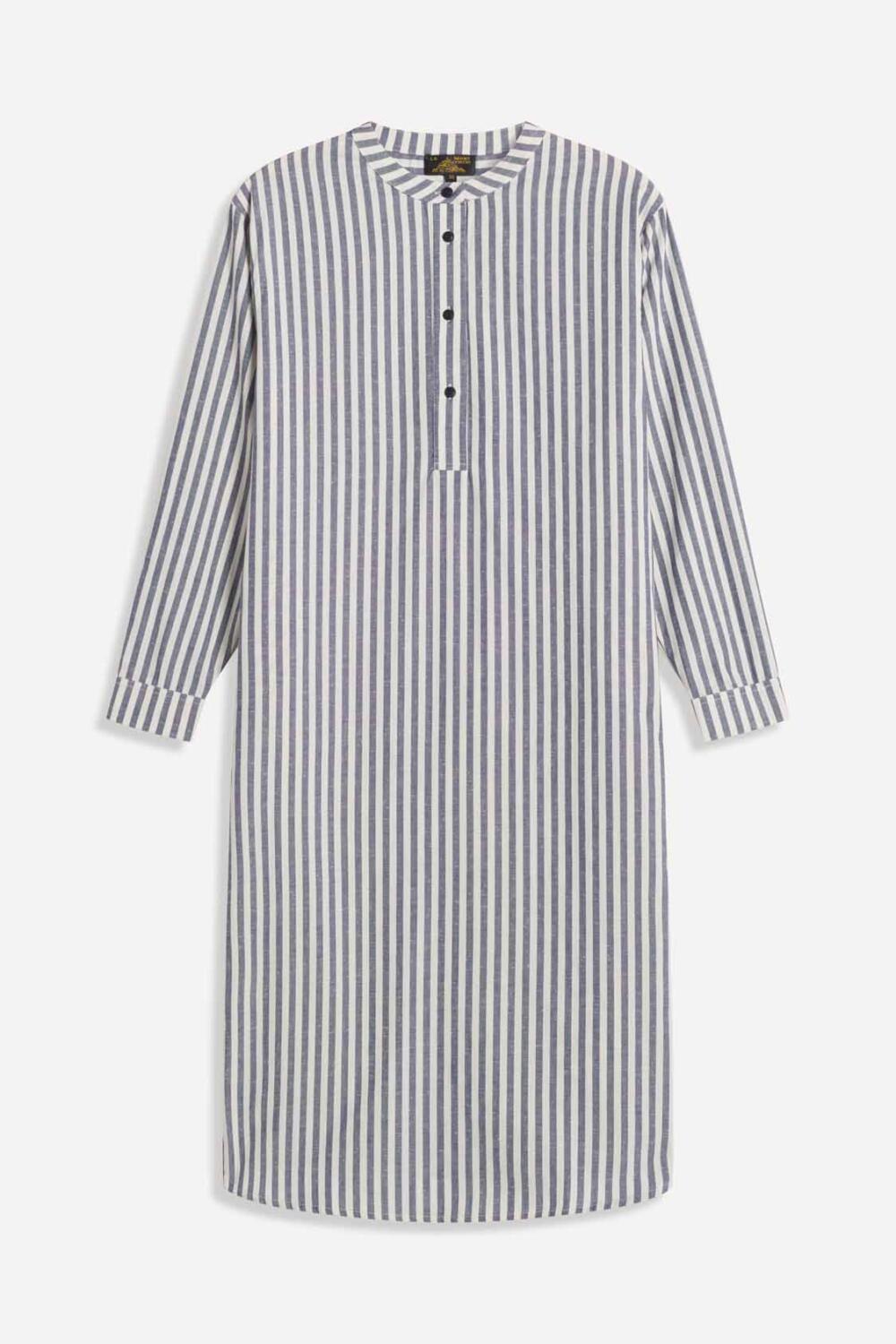 REAL - CHEMISE LONGUE À RAYURES - 42, ECRU/MARINE