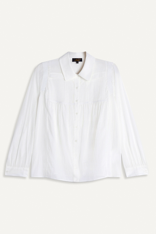 COLEME - CHEMISE FRONCÉE - 34, ECRU
