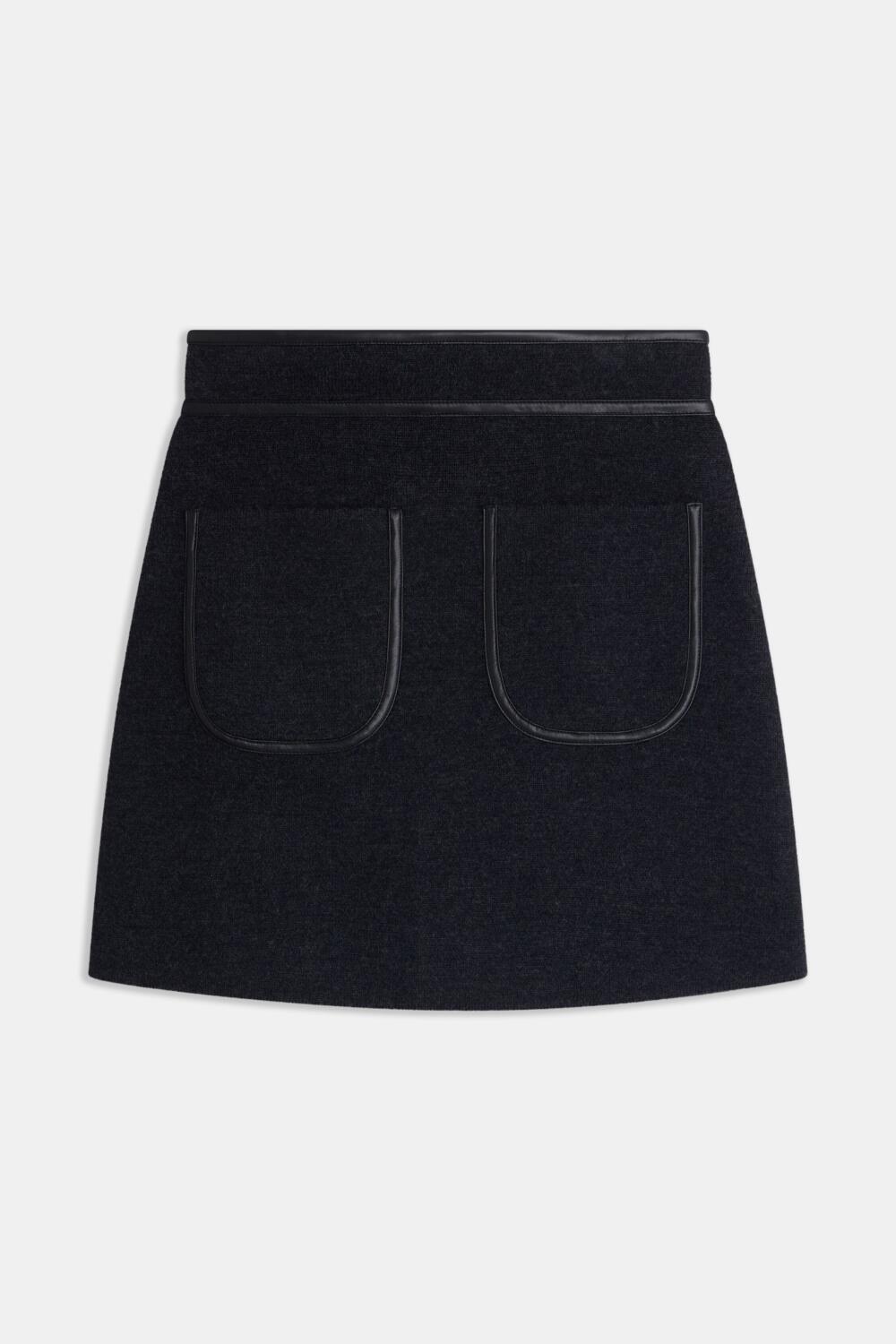 JOY - WOOL MINI SKIRT - S, ANTHRACITE