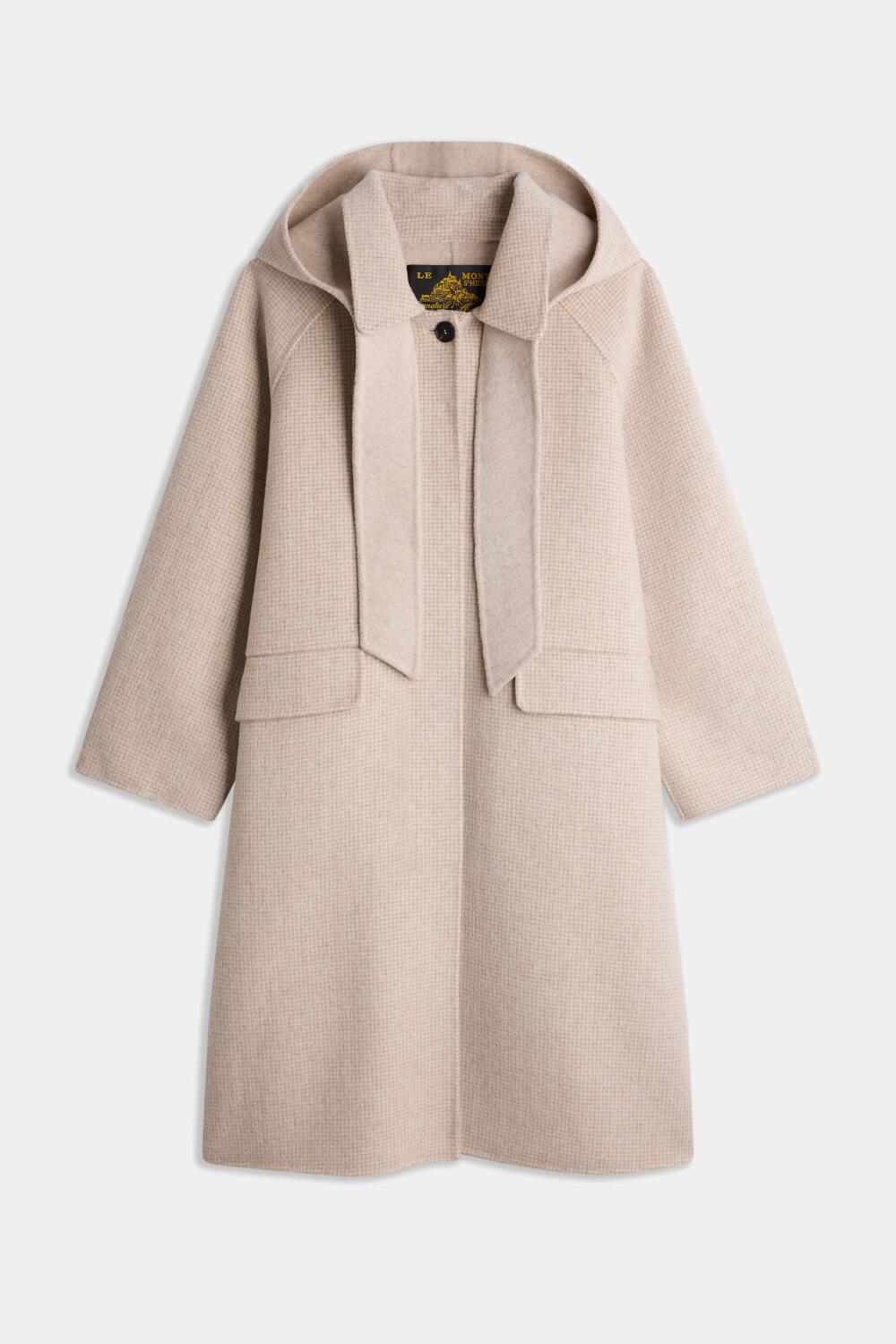 MONIKA - MANTEAU LONG À CAPUCHE - 34, ECRU