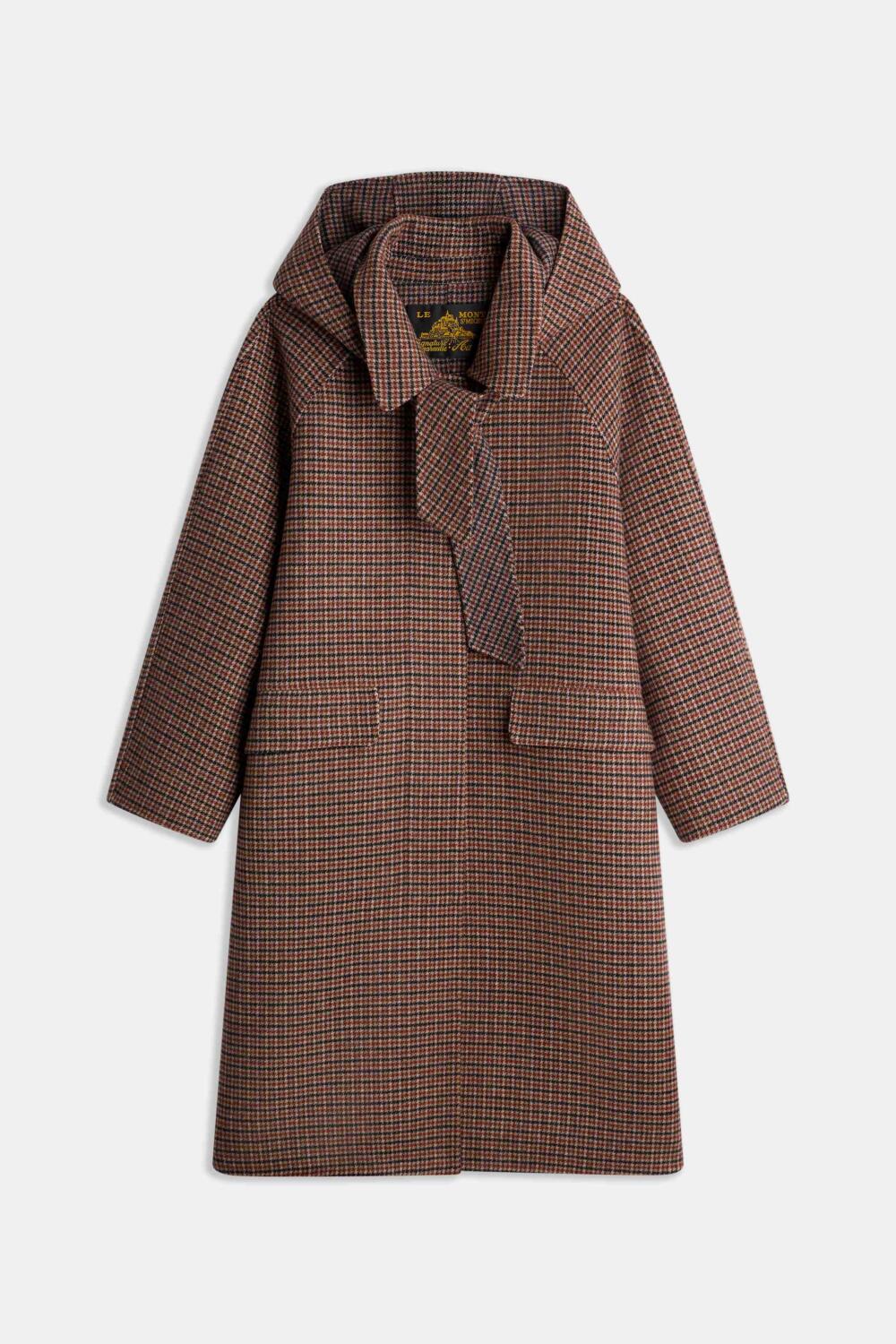 MERRY - MANTEAU PIED-DE-POULE - 44, MARRON