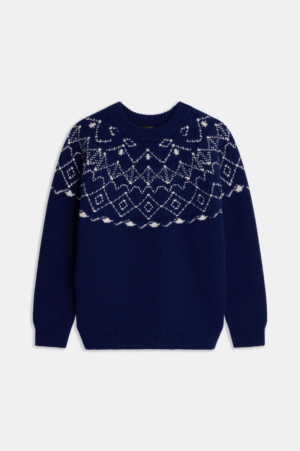 SONIC - JACQUARD SWEATER - XS, NAVY